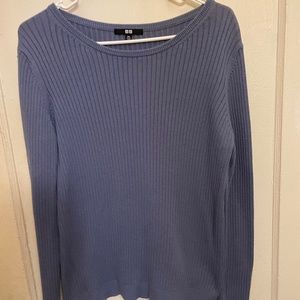 Ribbed Knit Long Sleeve Sweater Top